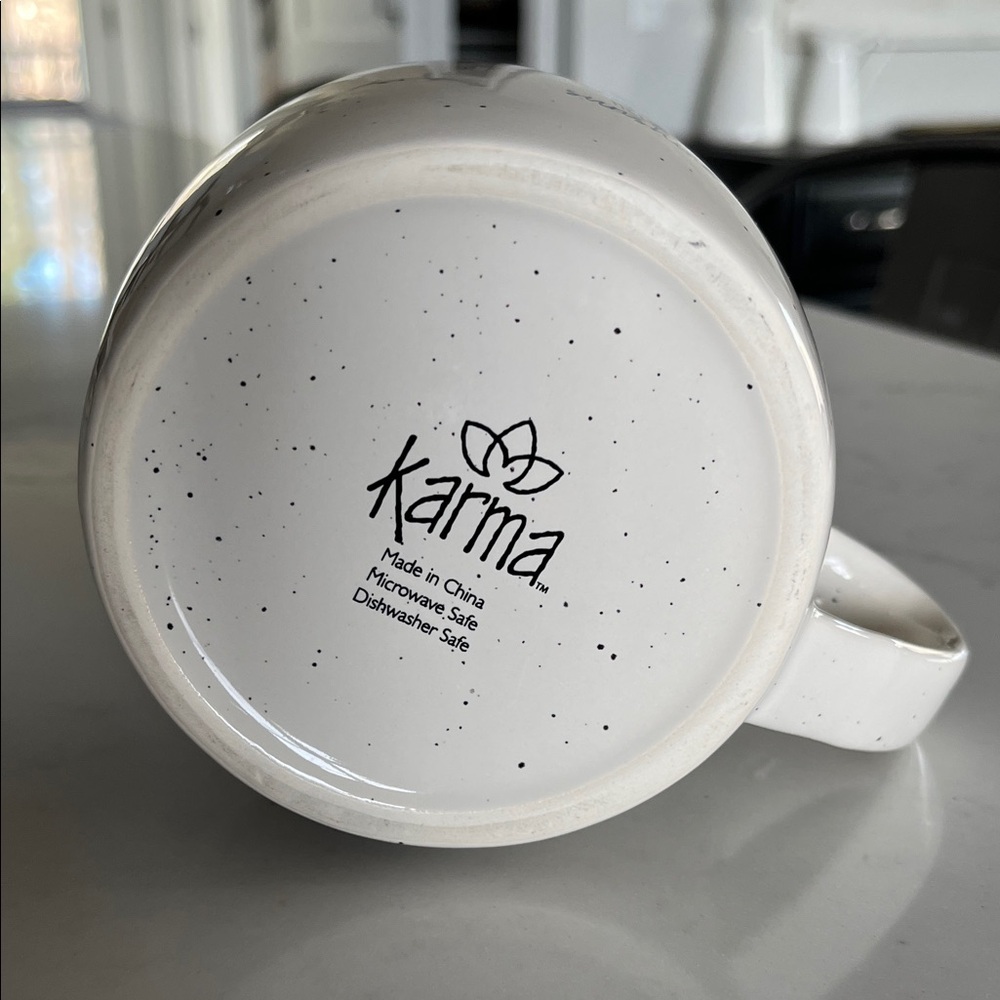 Karma "Hello Sunshine" Mug with Yellow and Pink Sun Accent - NWOT - Picture 5 of 5